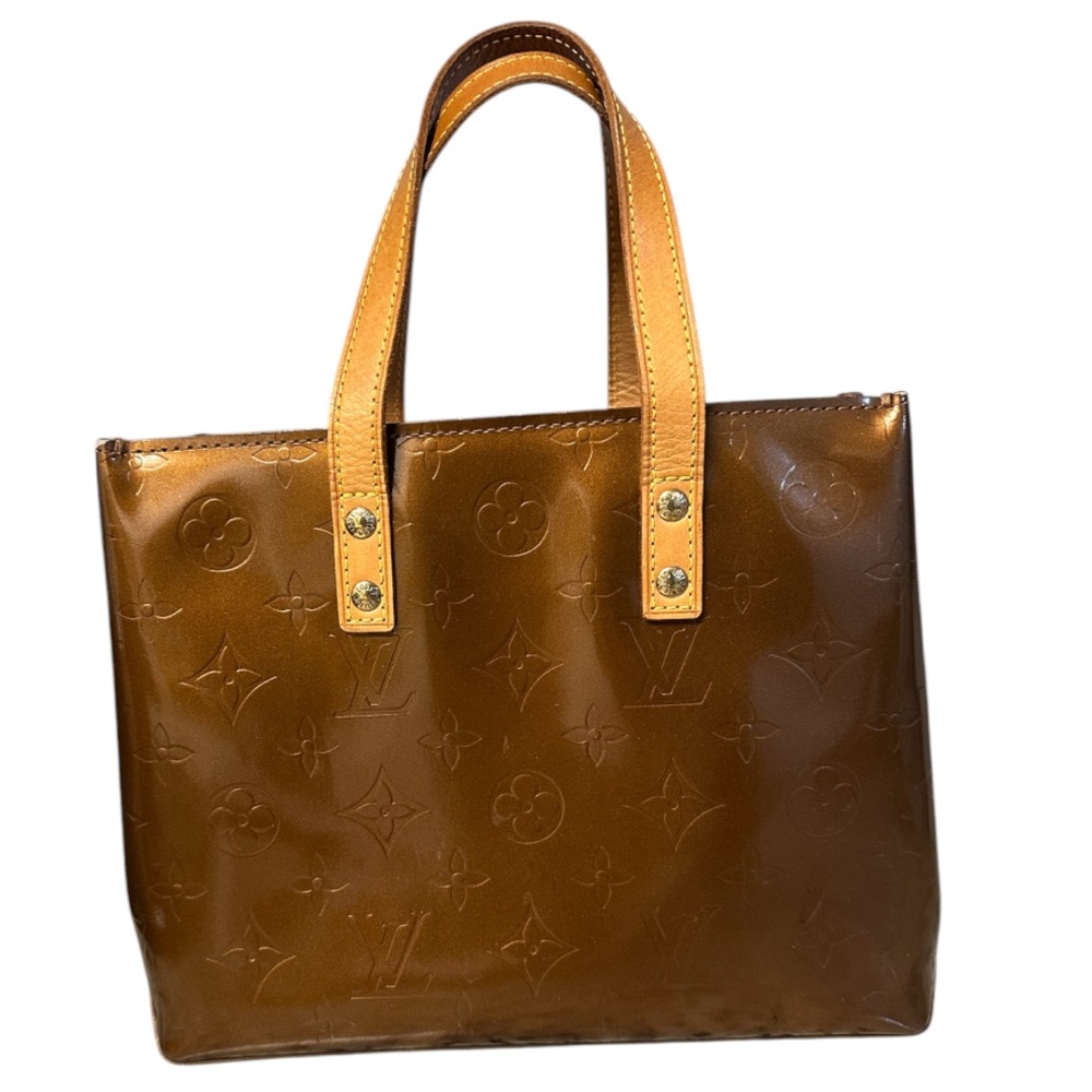 Louis Vuitton bronze Verni mini tote bag